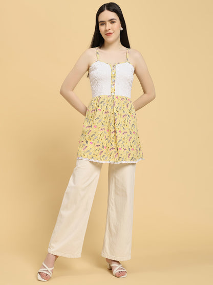 Handcrafted Cotton Chikankari Short Top