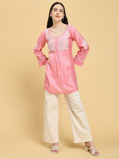 Pure Chanderi Silk Short Kurti