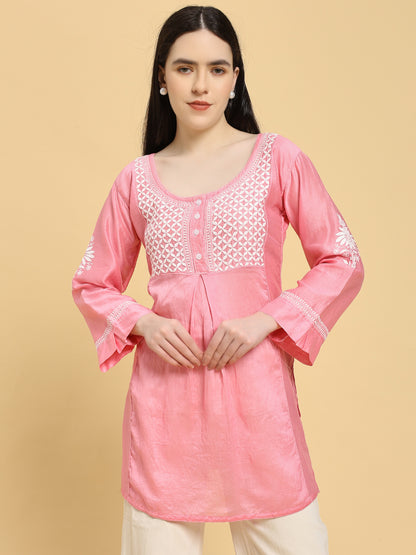 Pure Chanderi Silk Short Kurti
