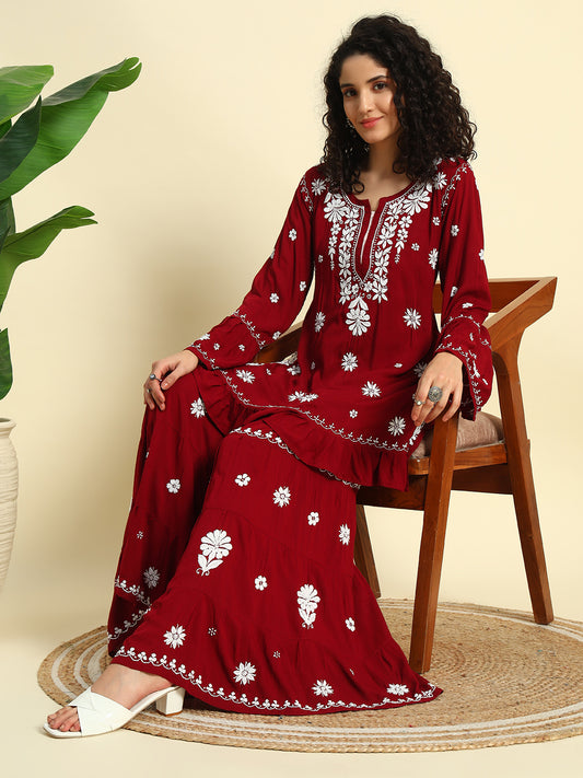 Chikankari Gharara Set