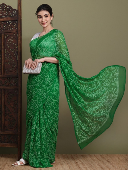 Exclusive Tepchi Hand-Made Chikankari Saree