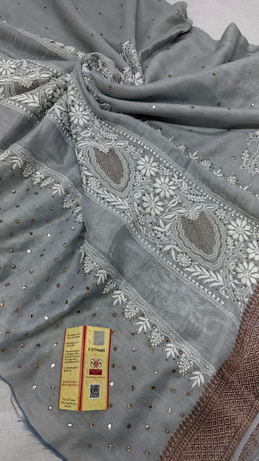 LUCKNOW CHIKAN SAREE 