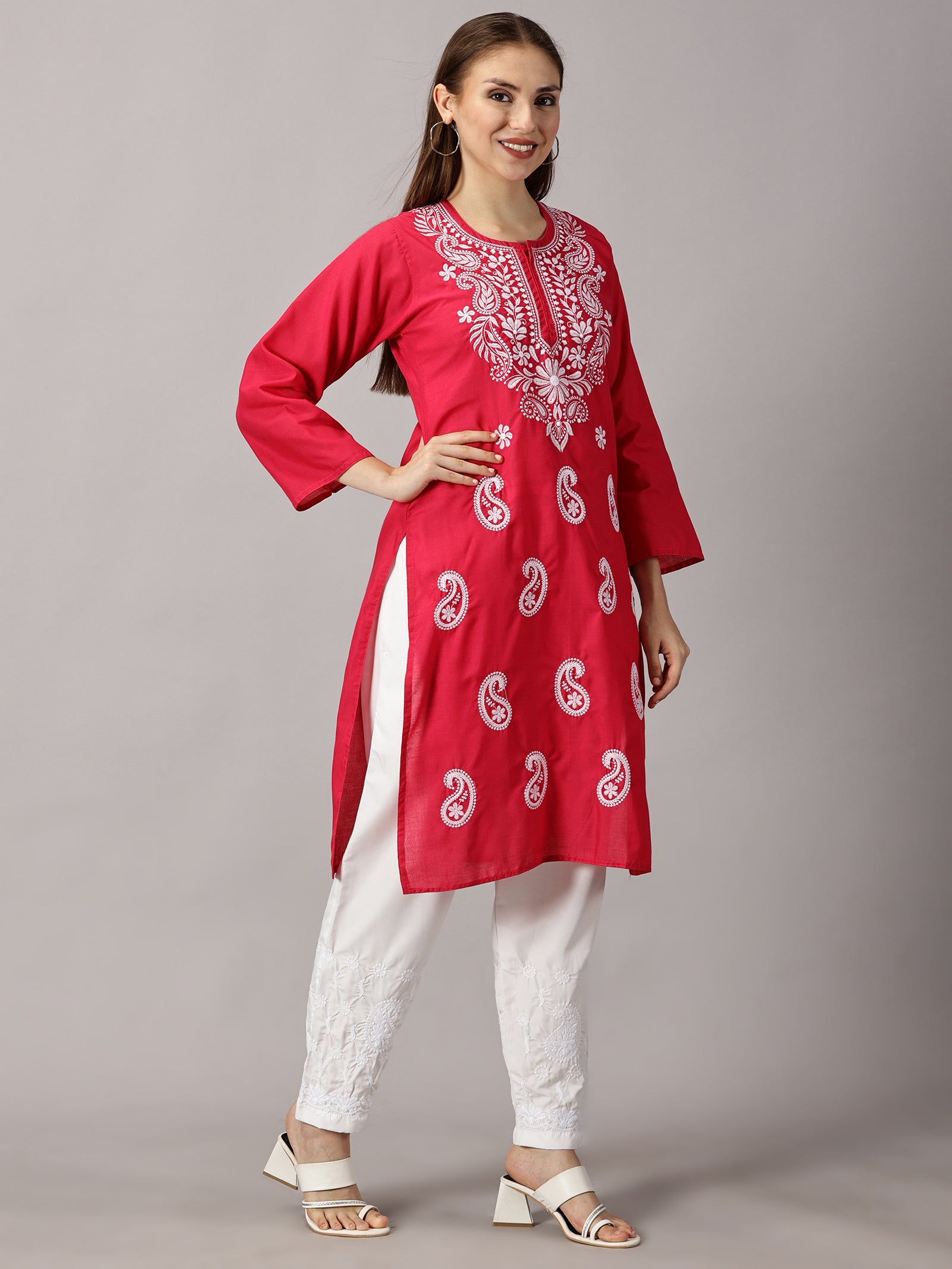 GIRL WEAR CHIKAN KURTI