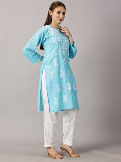 Embroidered Cotton Wear: 2 Kurtis + Pants Set | Women’s Cotton Kurti Set: Embroidery & Comfort Combo | Chic Cotton Sets Combo: Embroidered Kurtis and Pants | Stylish Cotton Kurti Set with Pants - 2 Piece Combo