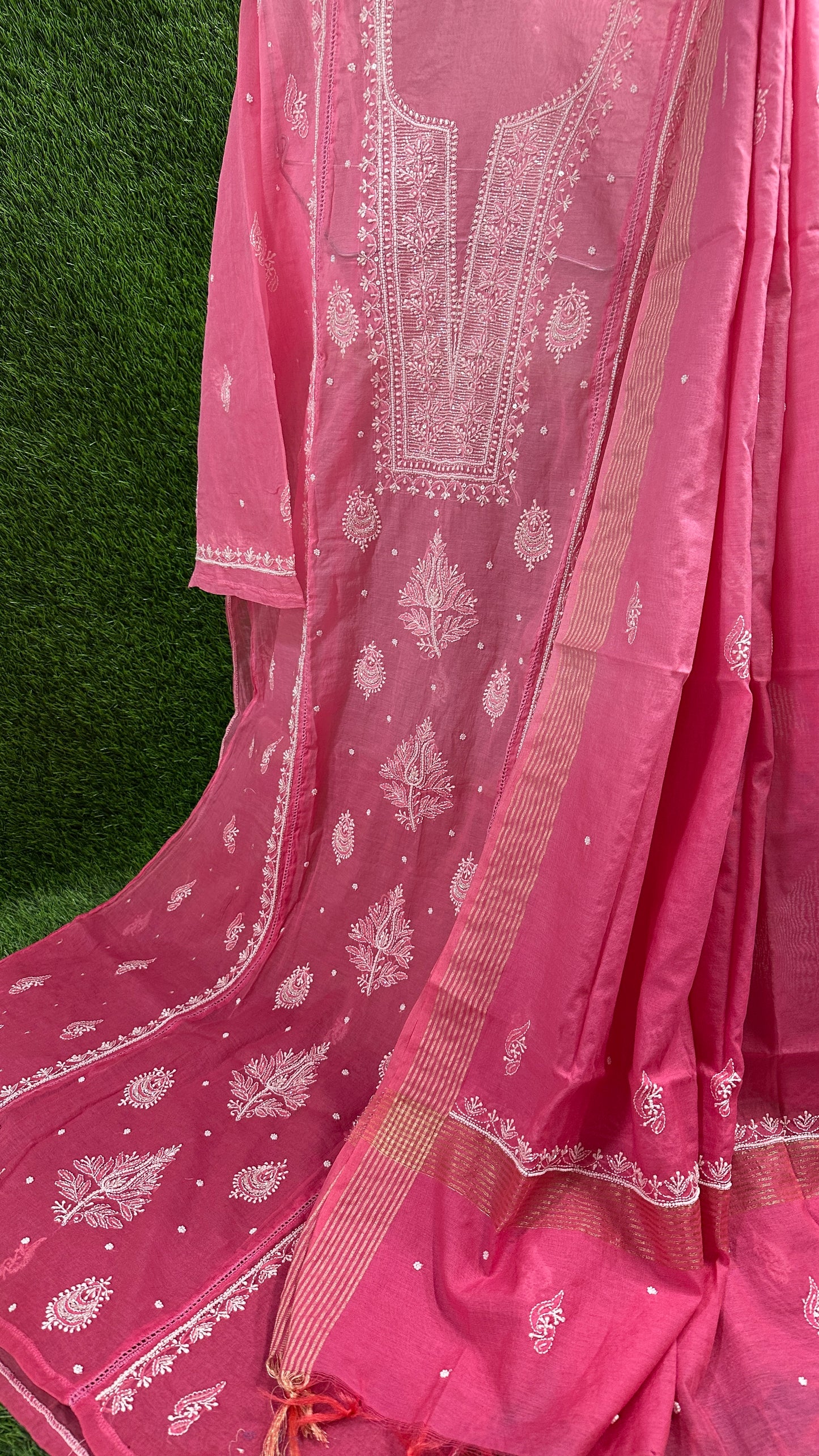 Soft Chanderi dress | Semi-Stitched suits | Embellished Elegance | Elegant Ethnics | Semi-Stitched Styles