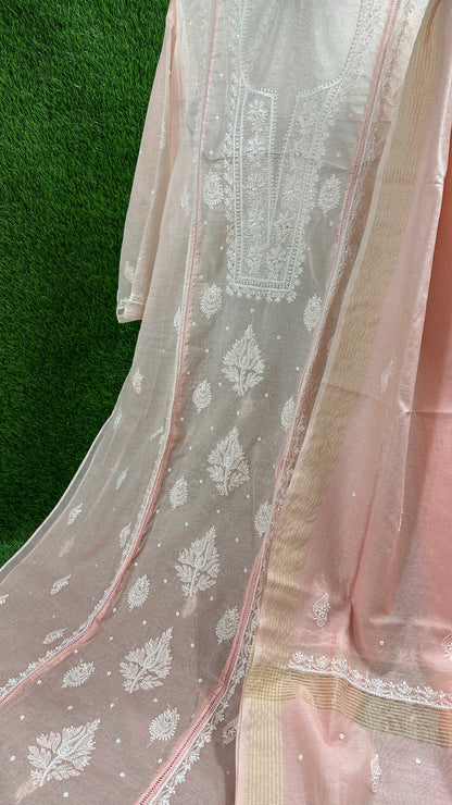 Soft Chanderi dress | Semi-Stitched suits | Embellished Elegance | Elegant Ethnics | Semi-Stitched Styles