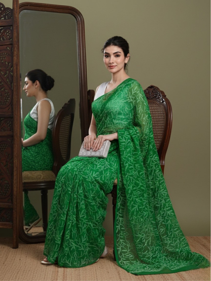 Exclusive Tepchi Hand-Made Chikankari Saree