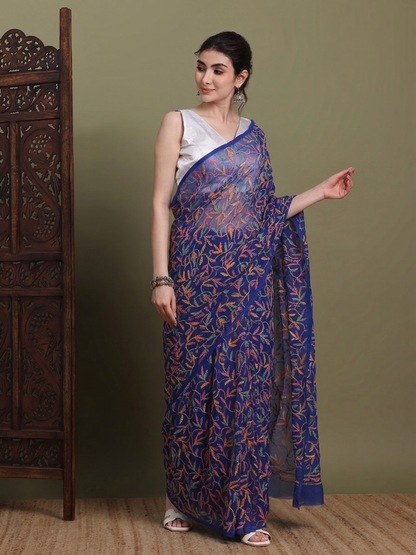 Exclusive Tepchi Multi Hand-Made Chikankari Saree (Copy)