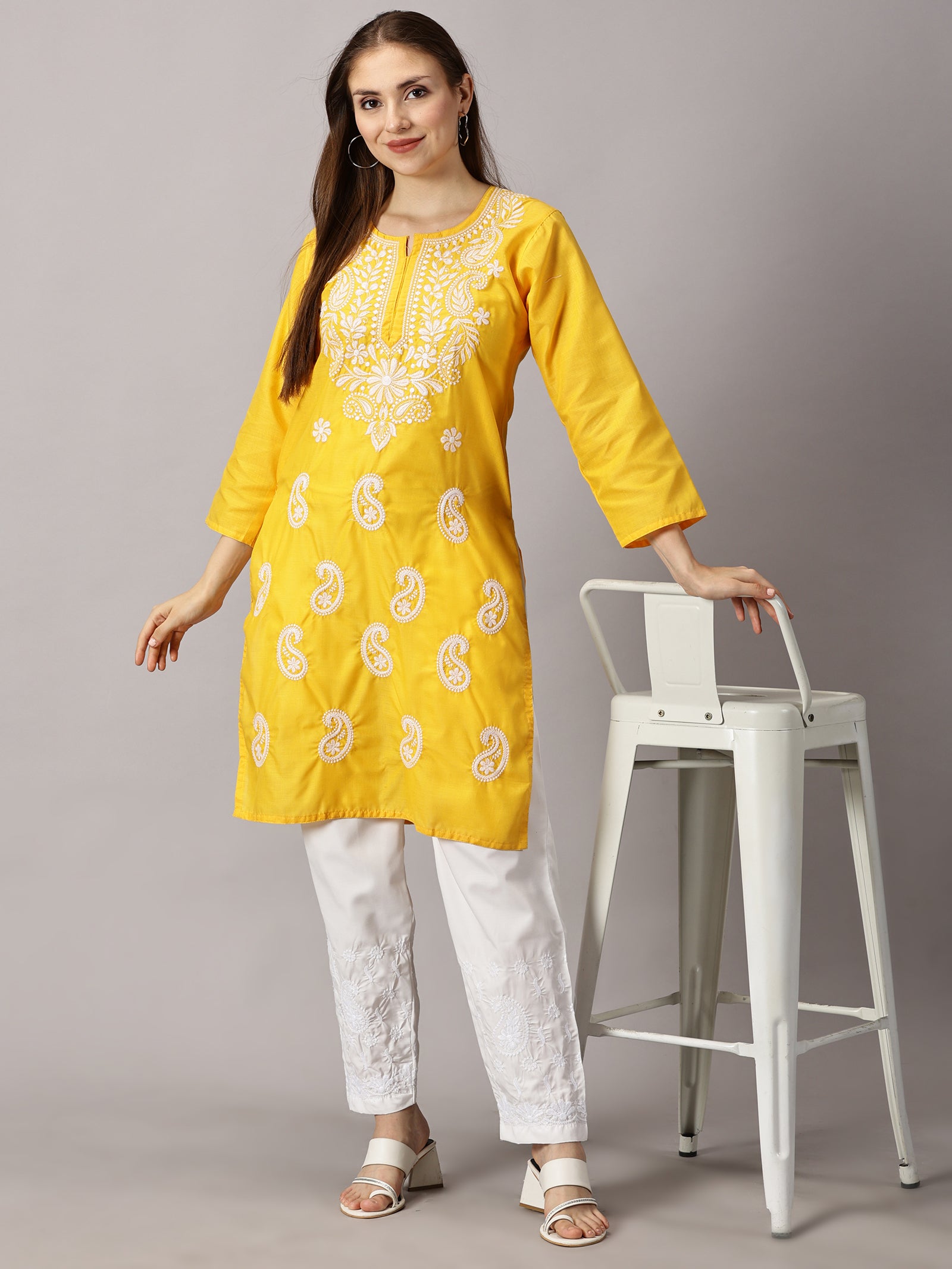 GIRL WEAR CHIKAN KURTI