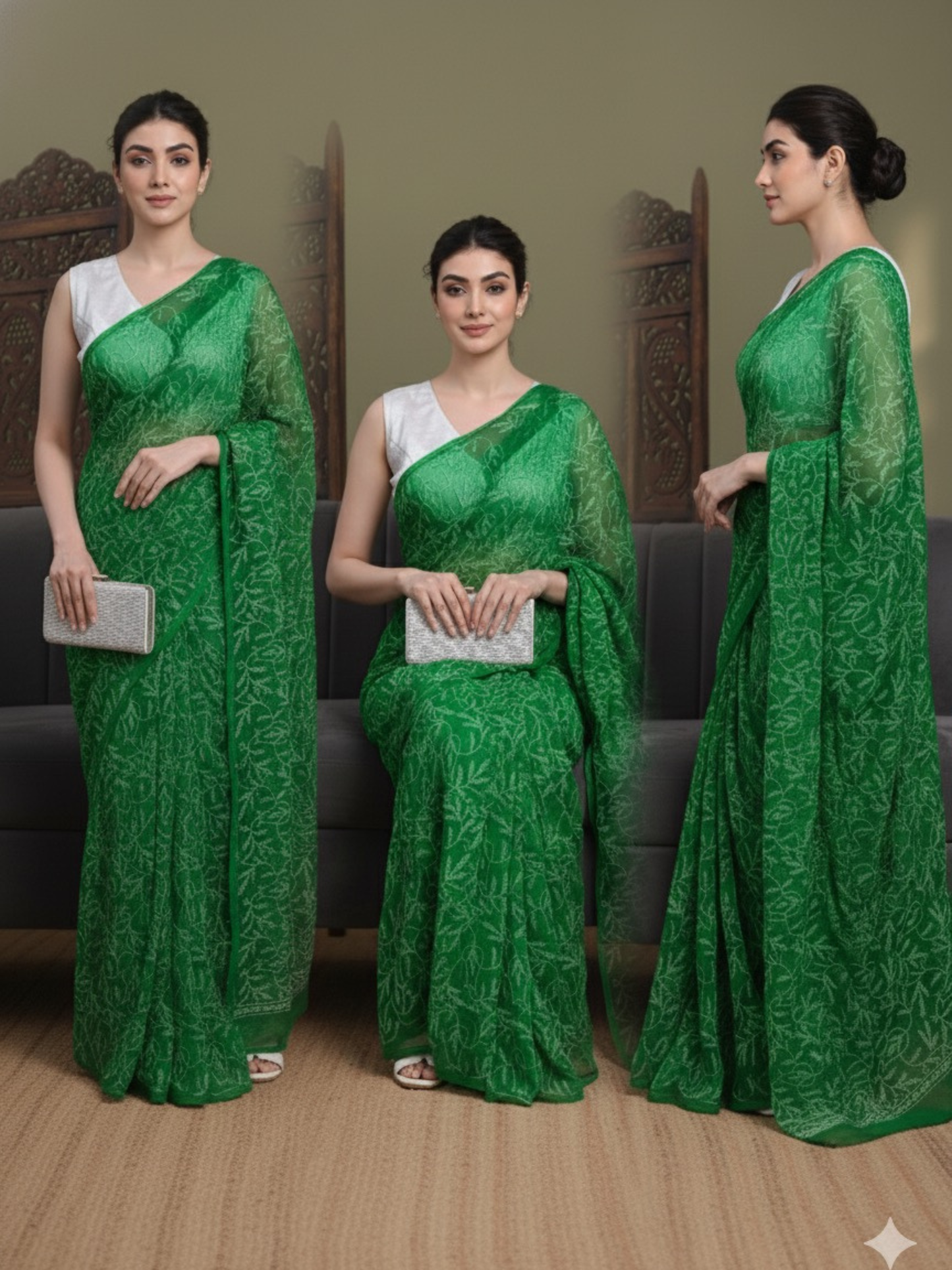 Exclusive Tepchi Hand-Made Chikankari Saree