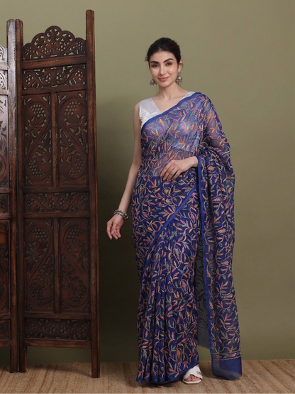 Exclusive Tepchi Multi Hand-Made Chikankari Saree (Copy)