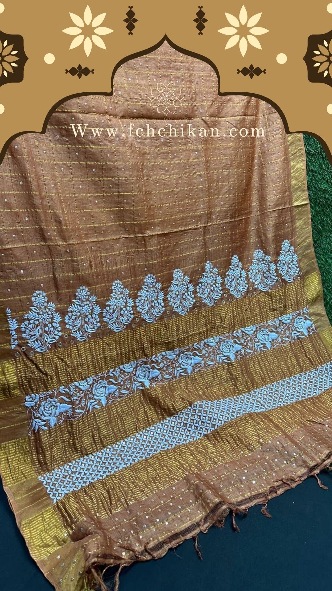 Pure Tussar Silk Collection | Designer Tussar Silk Sarees | Chikan & Mukesh Elegance