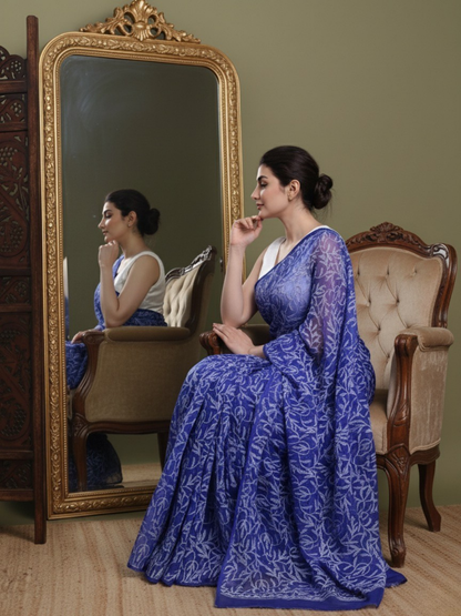 Exclusive Tepchi Hand-Made Chikankari Saree
