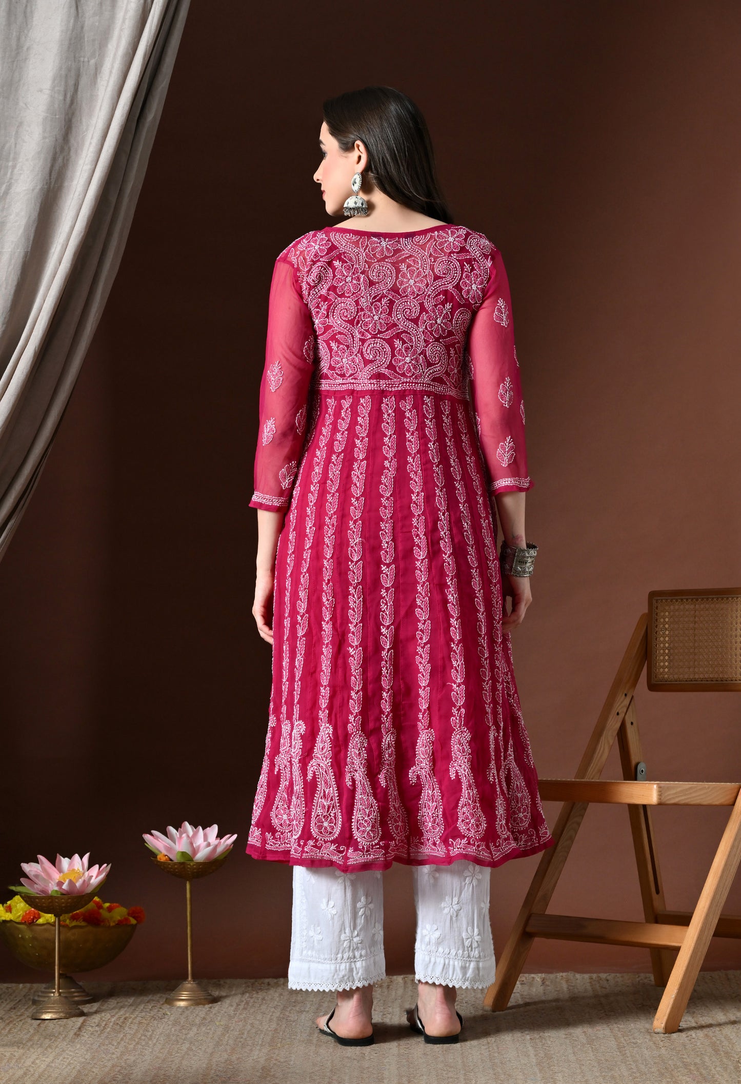 Chikankari Handwork Georgette Anarkali