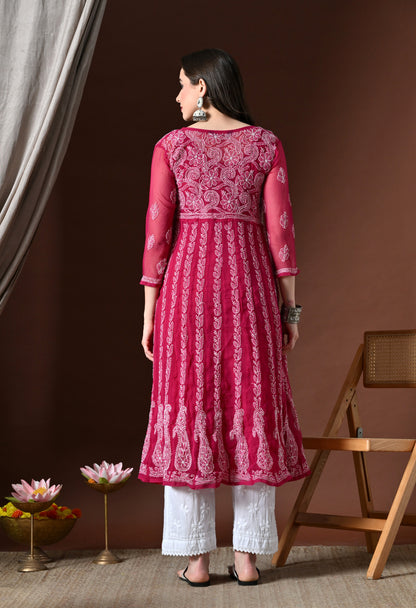 Chikankari Handwork Georgette Anarkali