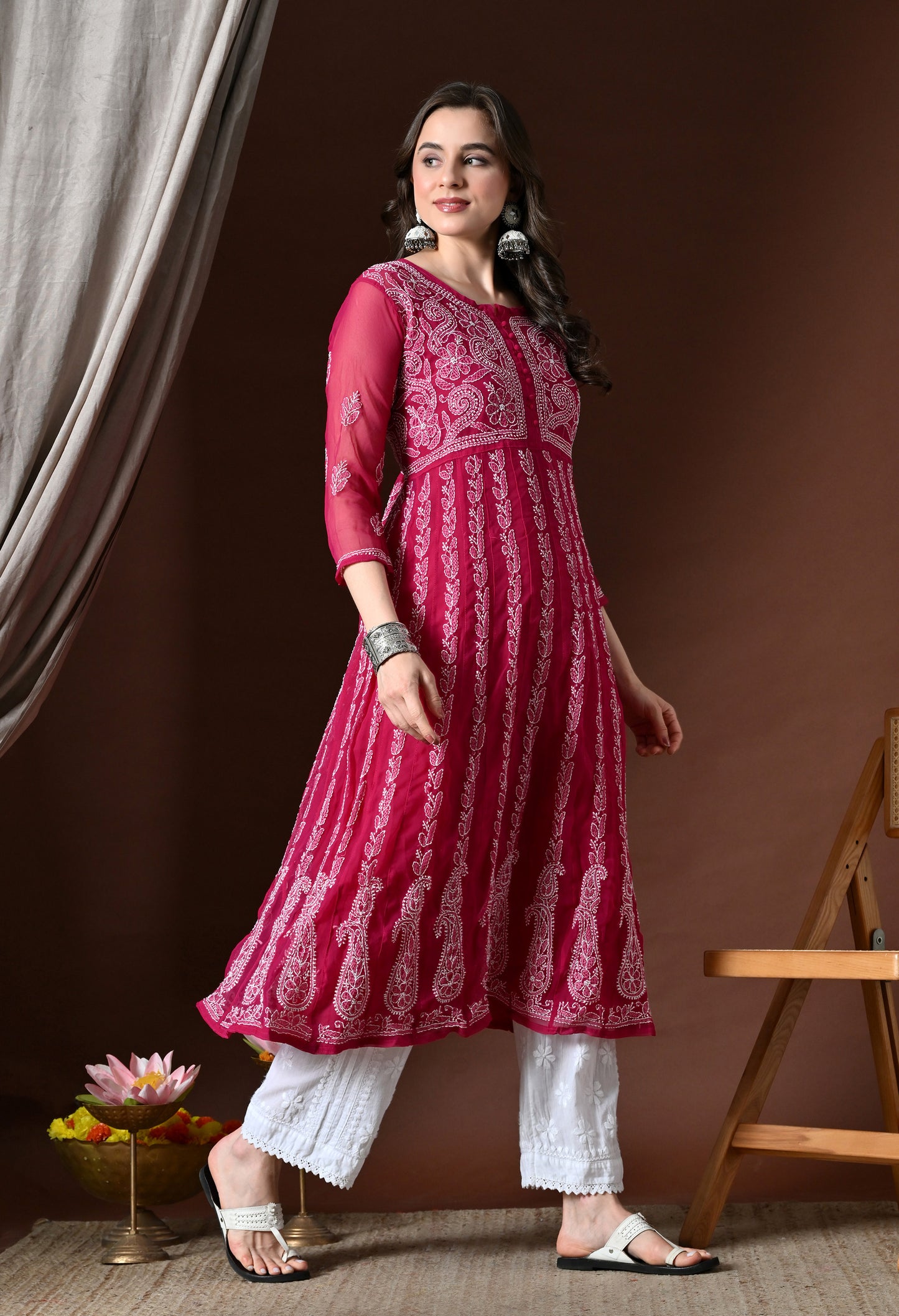Chikankari Handwork Georgette Anarkali