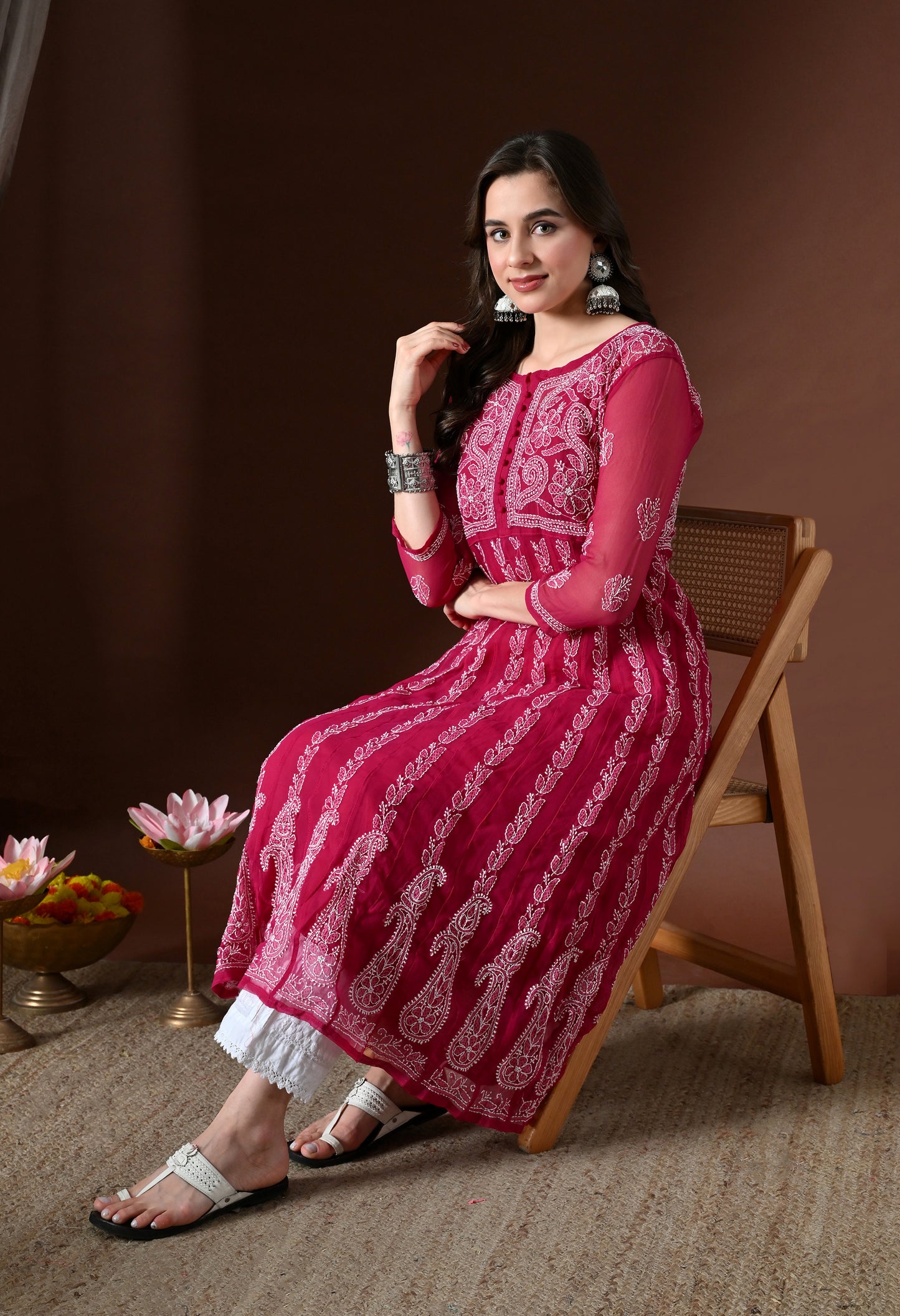 Chikankari Handwork Georgette Anarkali