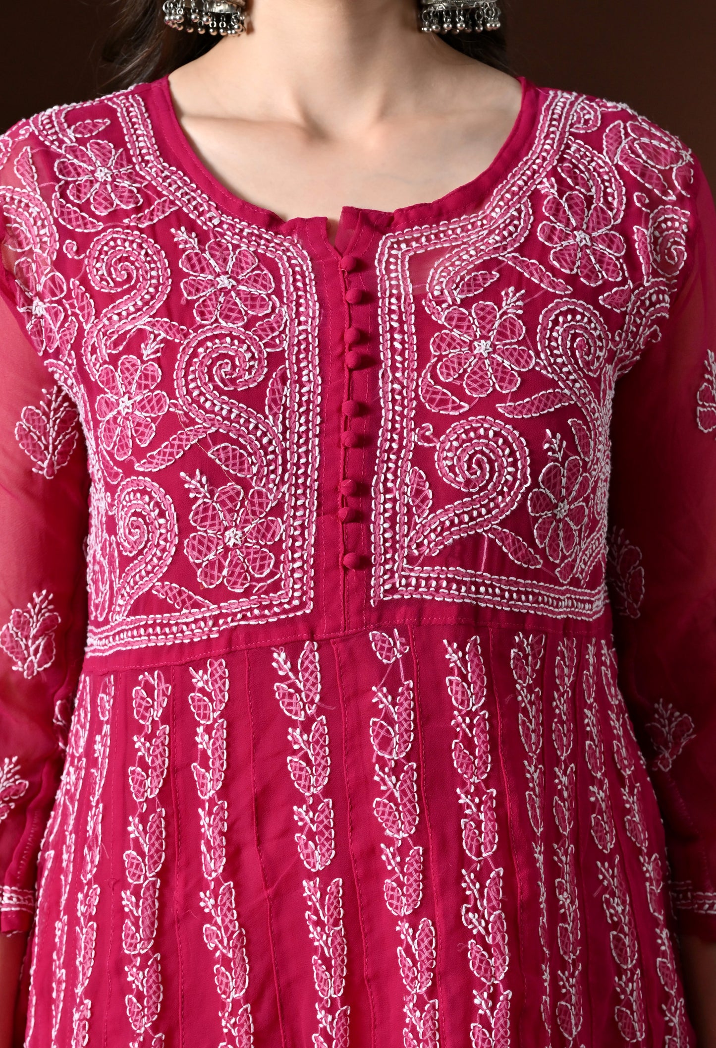 Chikankari Handwork Georgette Anarkali
