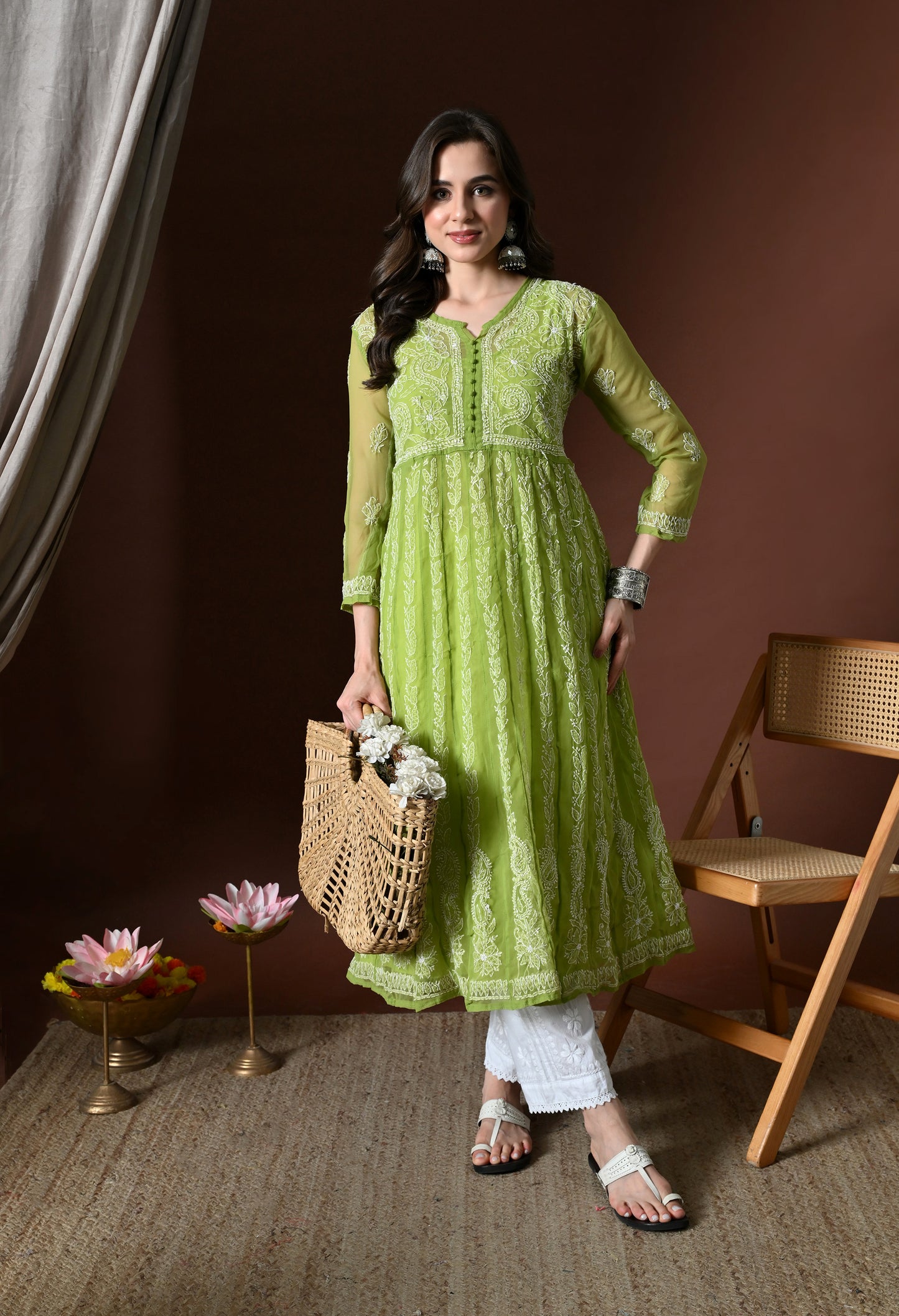 Chikankari Handwork Georgette Anarkali
