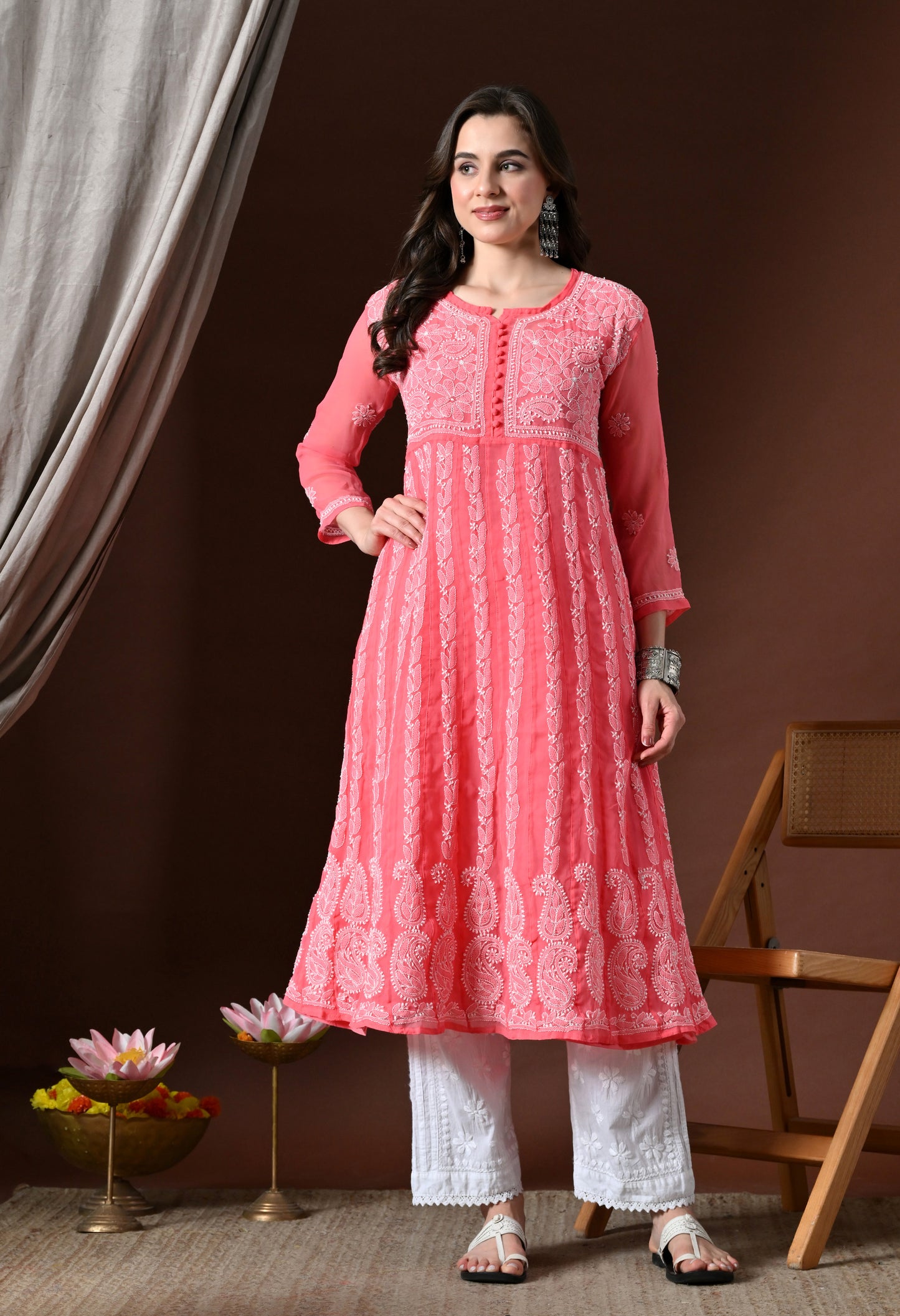 Chikankari Handwork Georgette Anarkali
