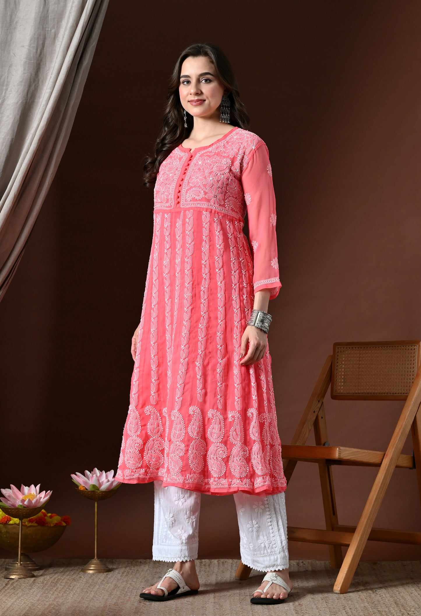 Chikankari Handwork Georgette Anarkali