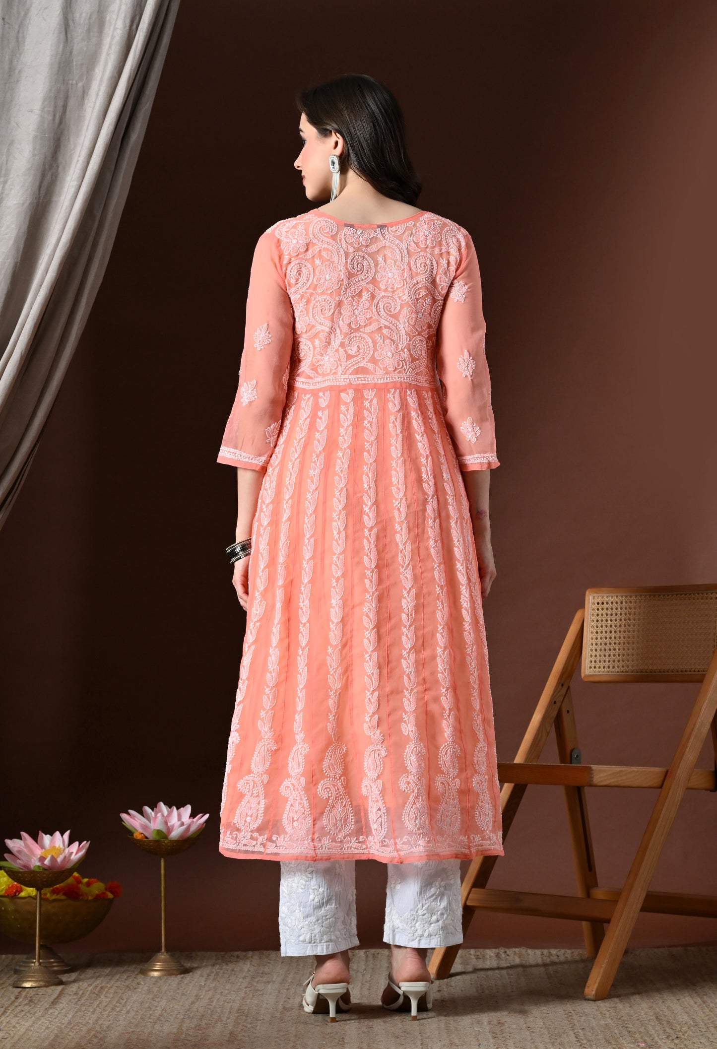 Chikankari Handwork Georgette Anarkali