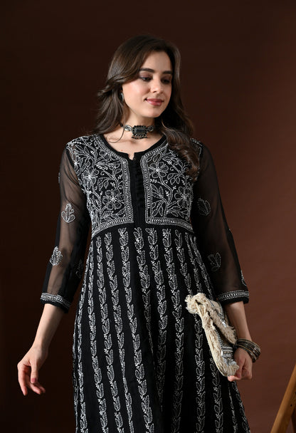 Chikankari Handwork Georgette Anarkali