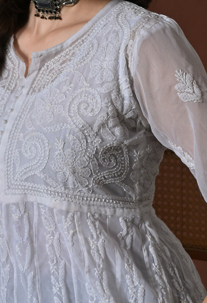 Chikankari Handwork Georgette Anarkali