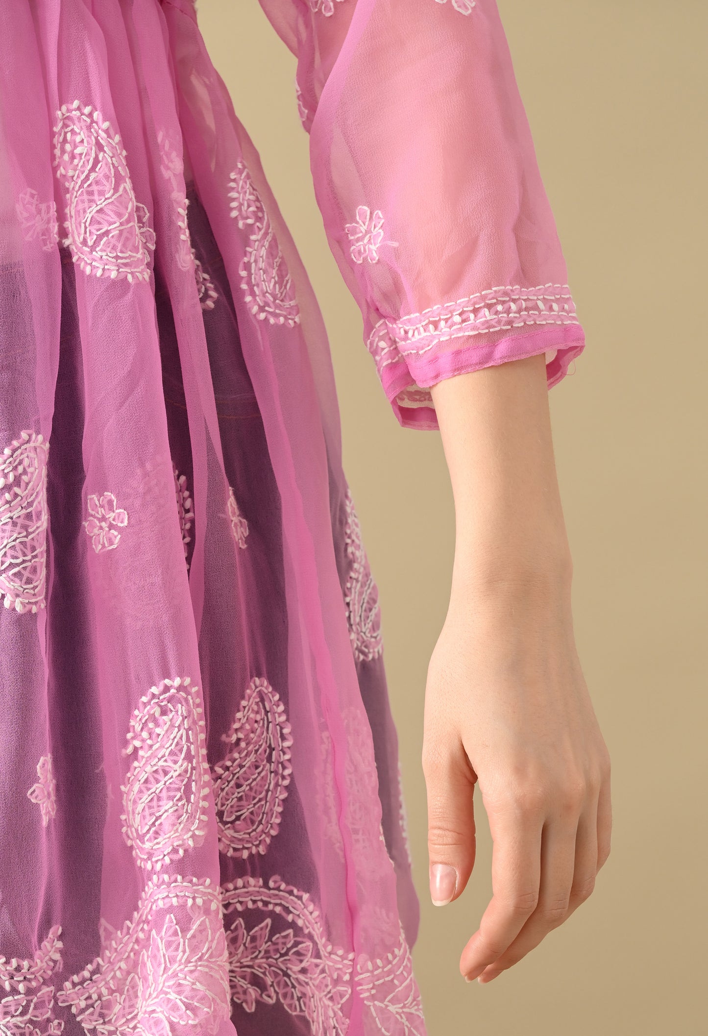 Short chikankari gown for womens