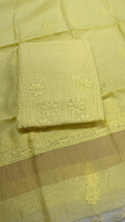 Unstiched chikankari 2peace suits