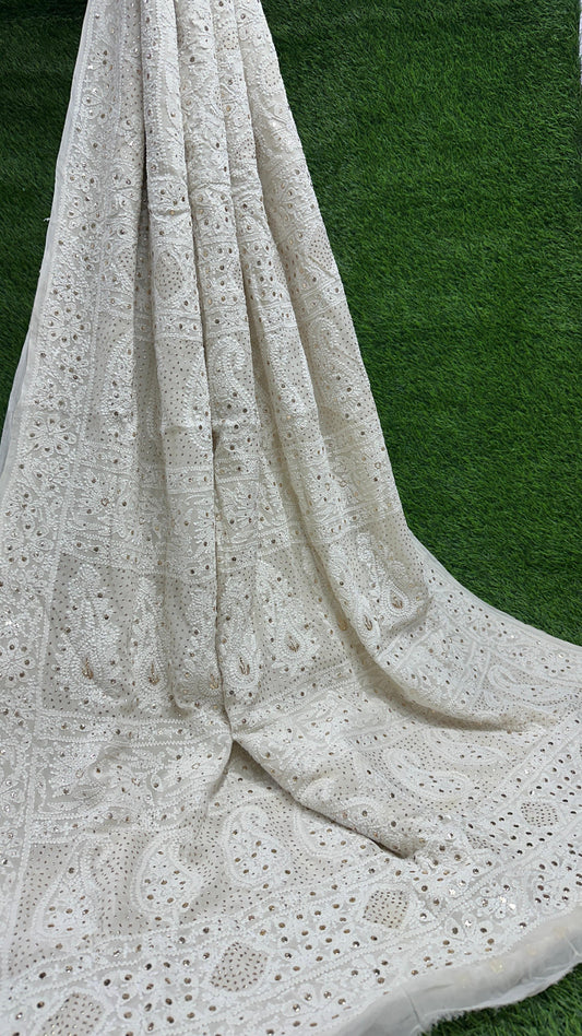 Heavy ChikanKari Saree