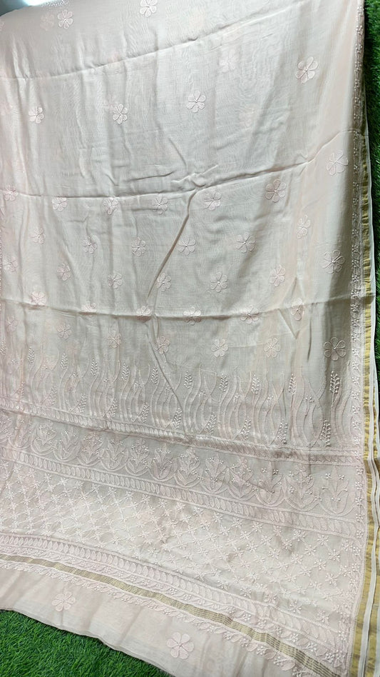 Chanderi ChikanKari Saree