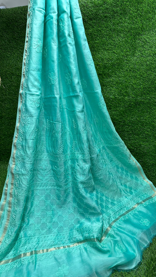 Chanderi ChikanKari Saree