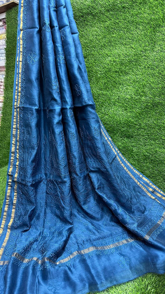 Chanderi ChikanKari Saree