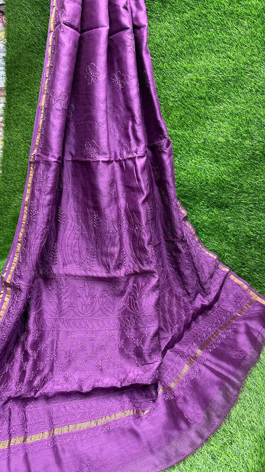 Chanderi ChikanKari Saree
