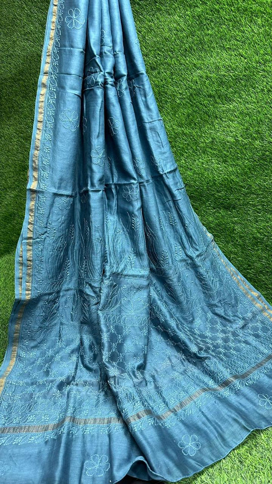 Chanderi ChikanKari Saree