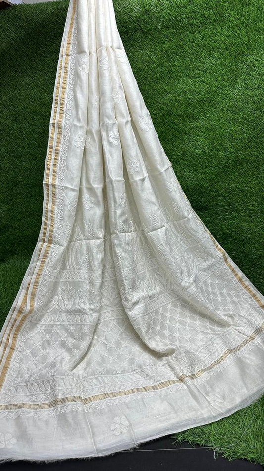 Chanderi ChikanKari Saree