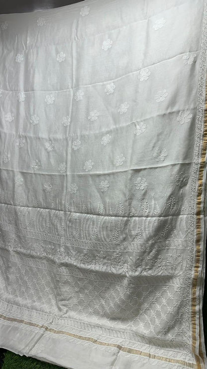 Chanderi ChikanKari Saree