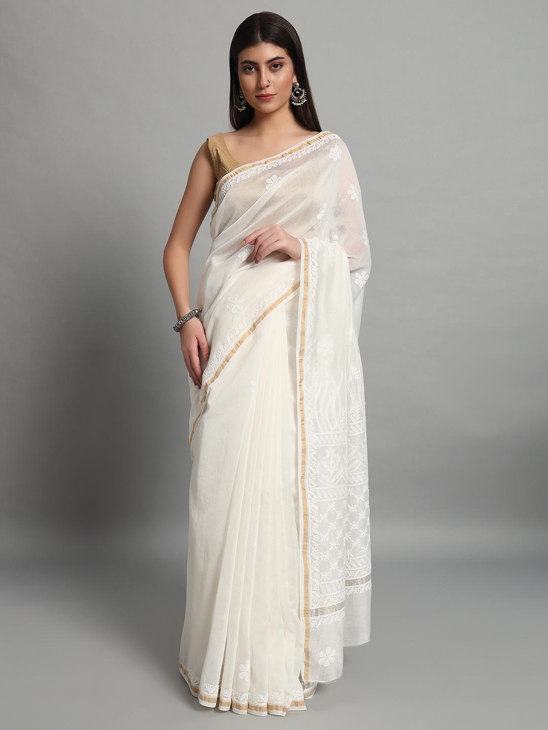 Chanderi ChikanKari Saree