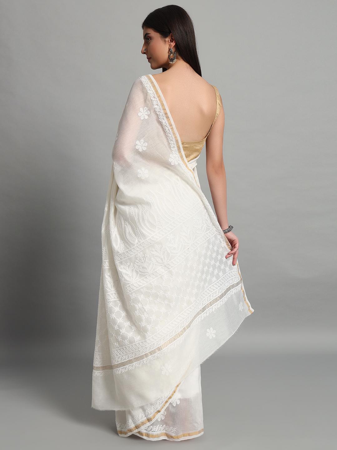 Chanderi ChikanKari Saree