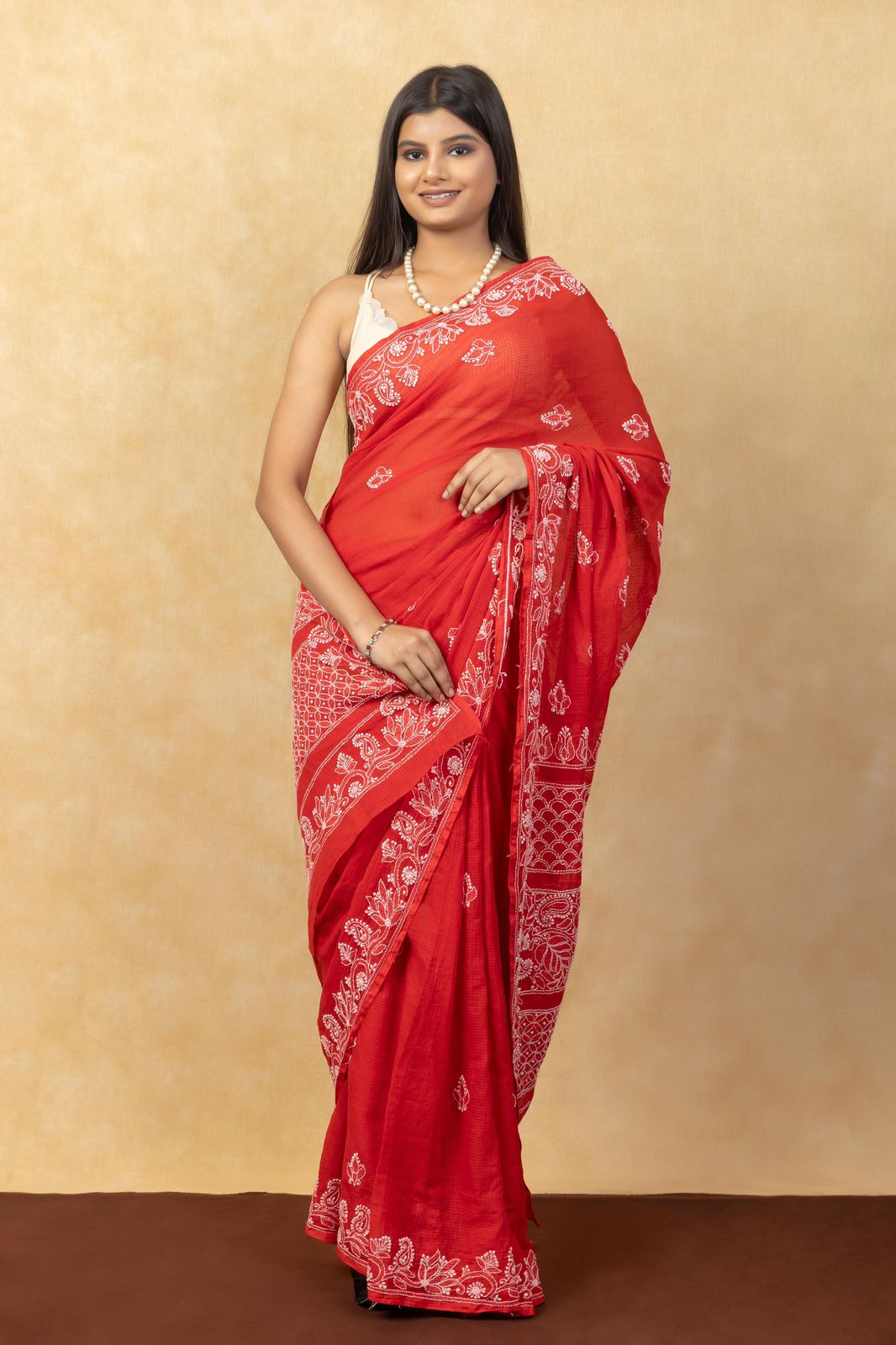 CHIKANKARI KOTA DORIA SAREE 