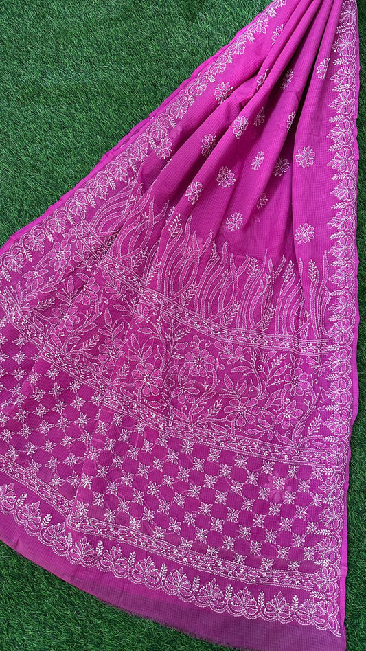 CHIKANKARI KOTA DORIA SAREE 