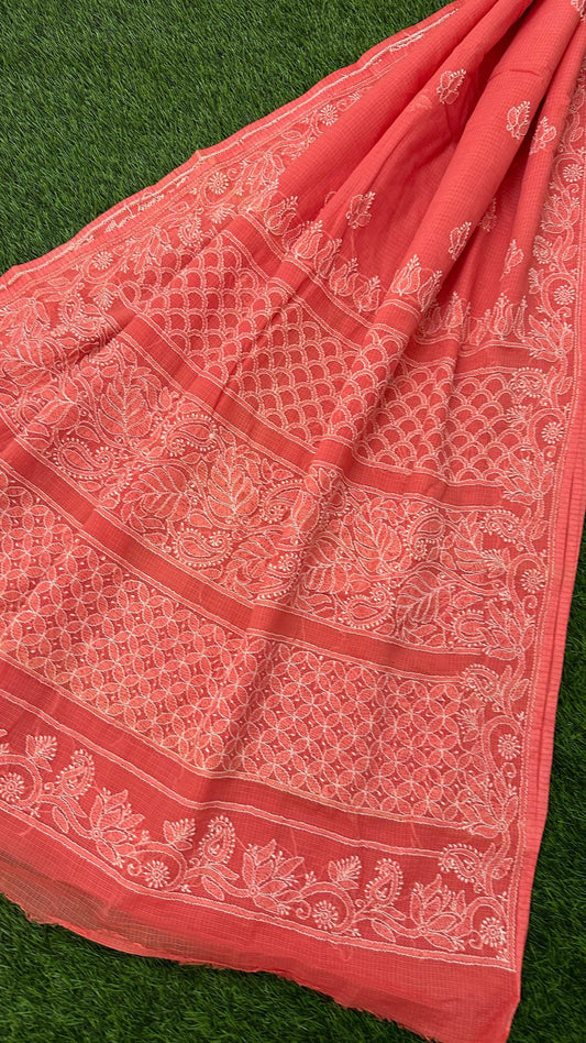 CHIKANKARI KOTA DORIA SAREE 