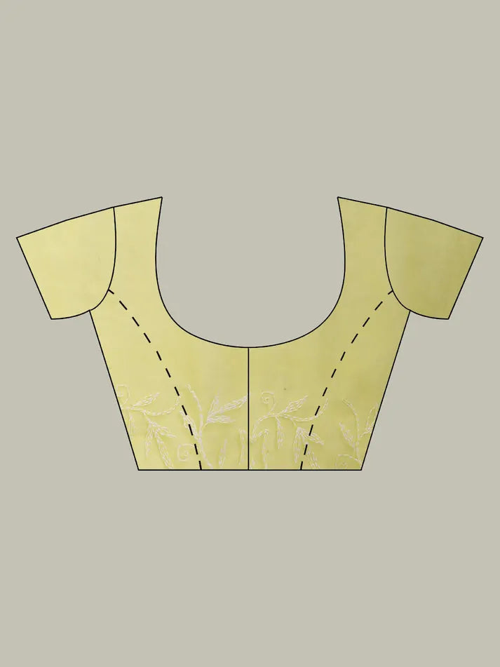 Template view of exclusive yellow Tepchi hand-made Chikankari blouse
